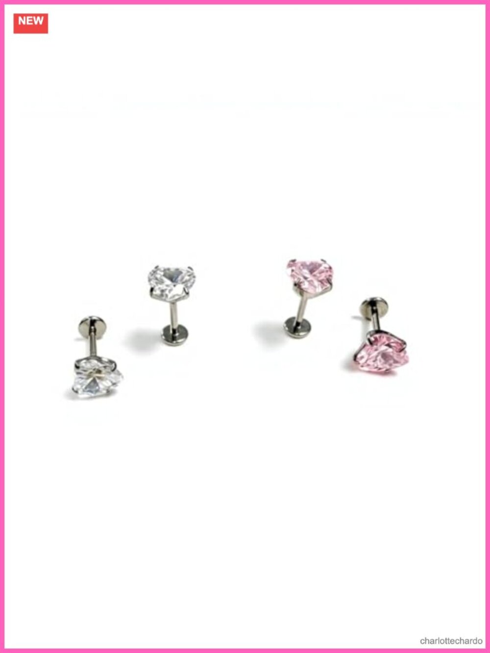 G23 Titanium Stud Earrings 2 Pair Value Set, 18G Hypoallergenic Piercing Studs